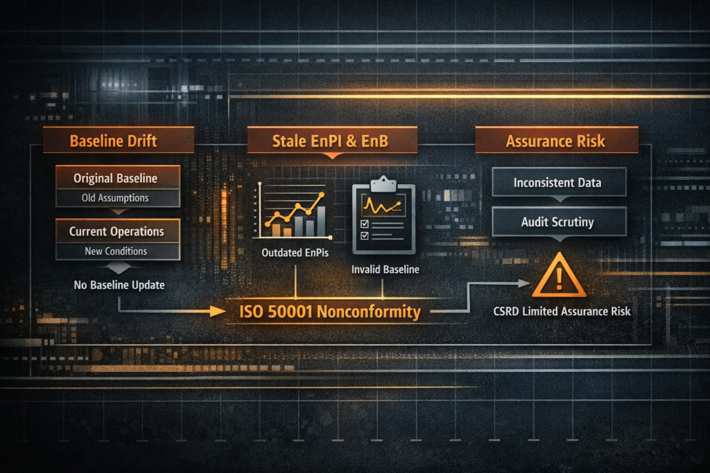 ISO 50001 energy baseline drift
