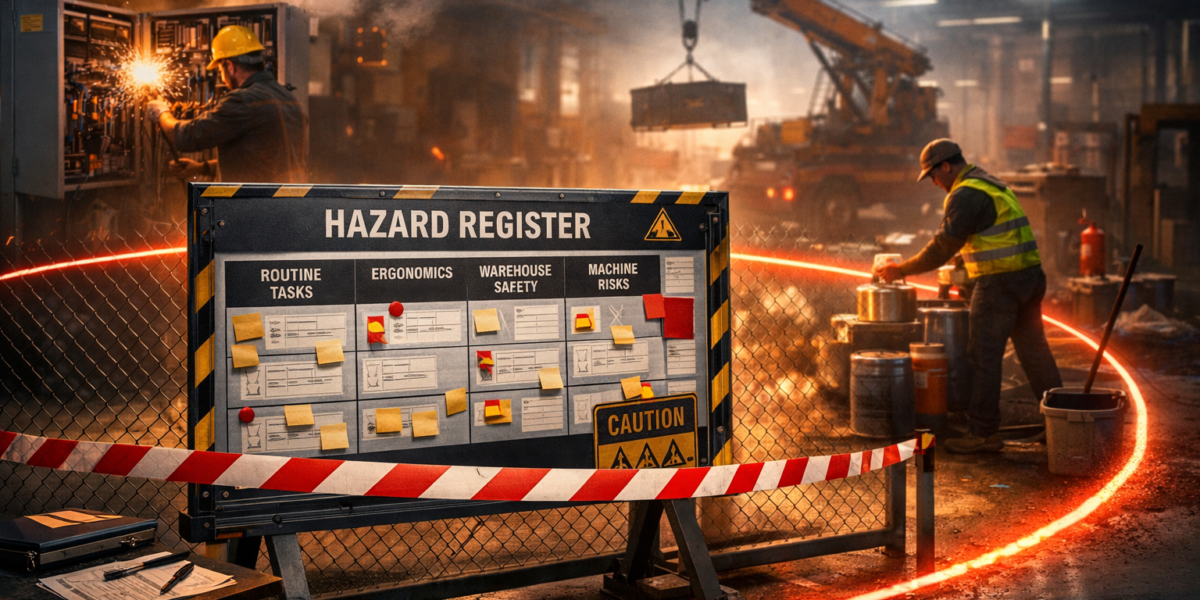 ISO 45001 hazard identification scope gap diagram showing contractor coverage