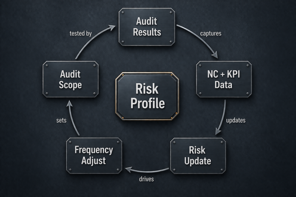 Fixed-rotation versus risk-based internal audit schedule comparison for ISO 9001