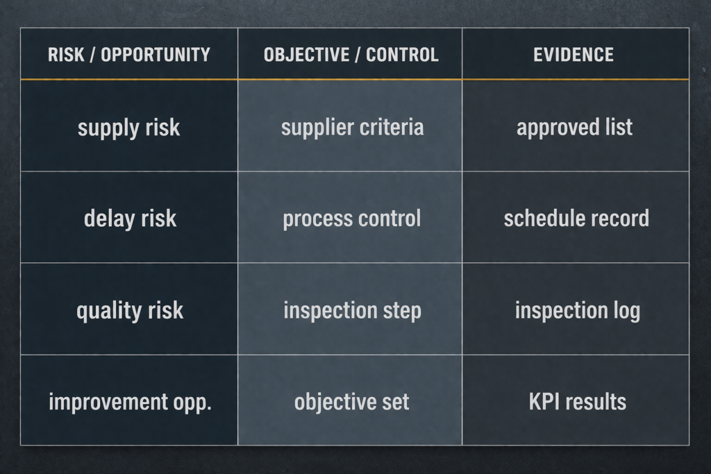 Auditor tracing risk register entry with no downstream process control change
