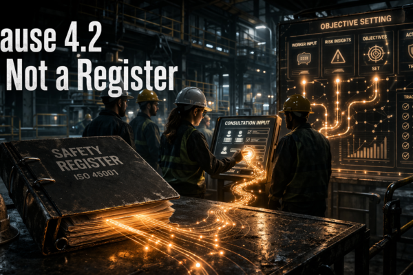 ISO 45001 Clause 4.2 interested parties register traceability to objectives